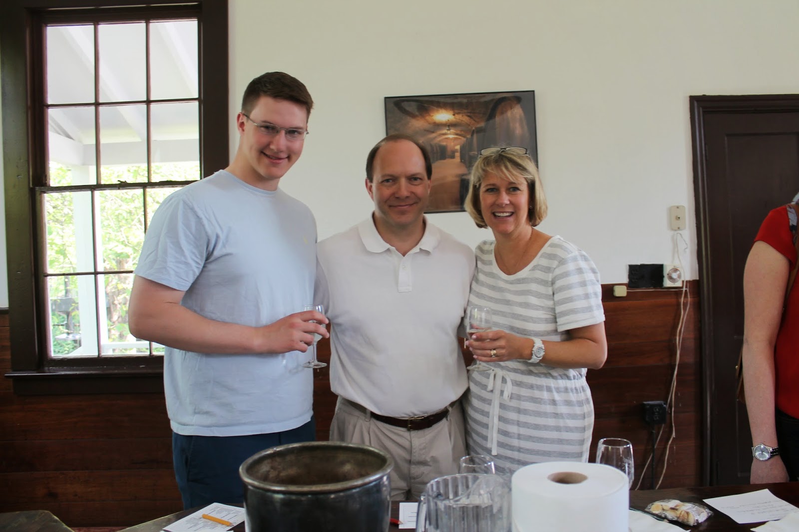 Brotherhood Winery tasting room - Winey Mom, Hubs and Son