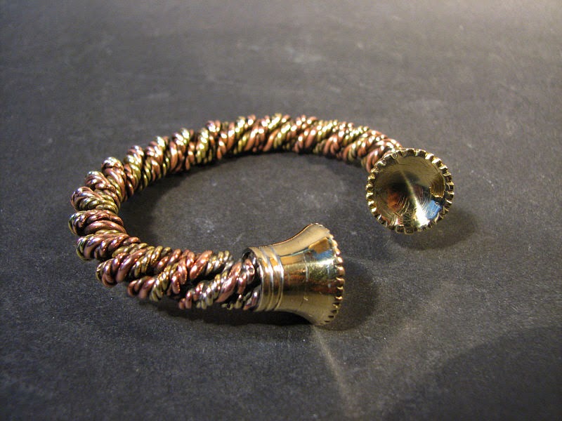 Celtic torc made of brass and copper
