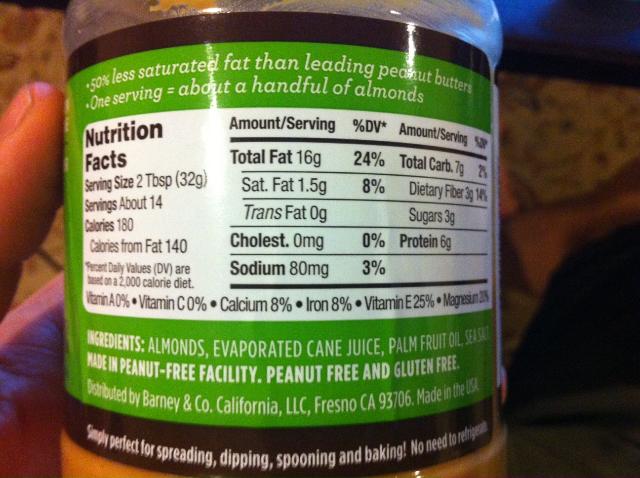 Almond Butter Nutrition Facts Data at Maria Land blog
