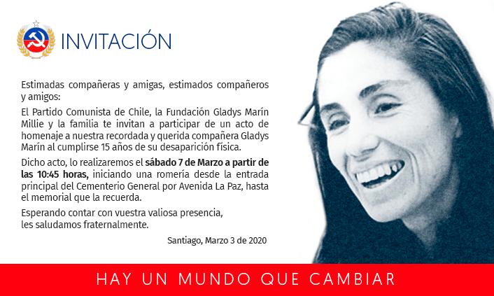 HAY UN MUNDO QUE CAMBIAR. HOMENAJE A GLADYS MARÍN