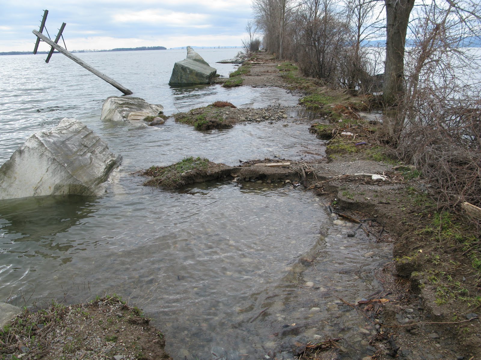 One Vermont Perspective Major Erosion Malletts Bay Causeway, South Hero