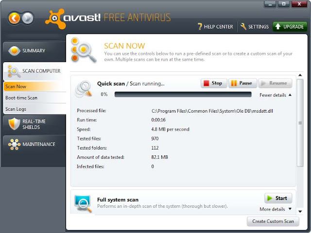 Avast! Free Antivirus 8.0.1483