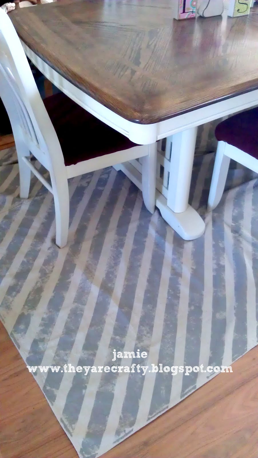 They Are Crafty Painted drop cloth rug