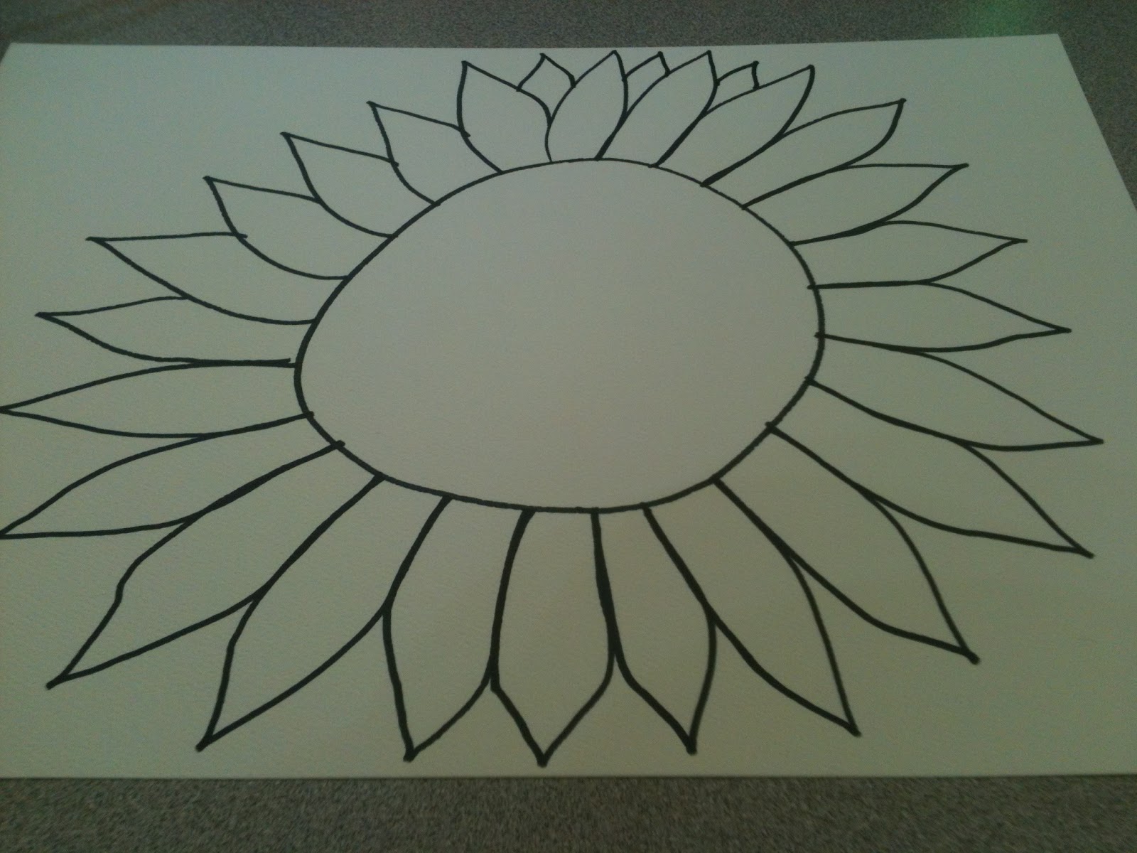 Sunflower Directed Draw Hello Spring! KateDanielEd