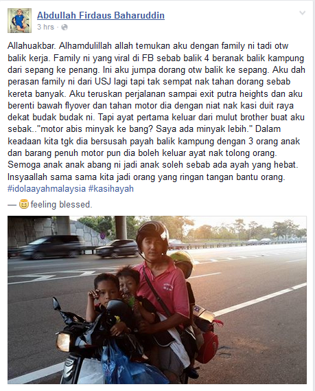 Empat Beranak Naik Motor Dari Sepang Ke Penang Jadi Viral