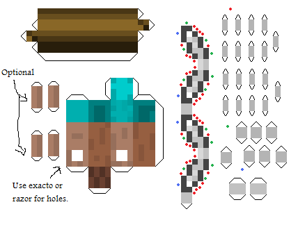 bonecos de Minecraft para imprimir,recortar e montar: Modelos de