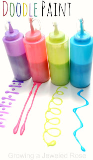 Homemade DOODLE Paint Recipe. The consistency of the paint makes it really easy for kids to draw and make designs- SO FUN!