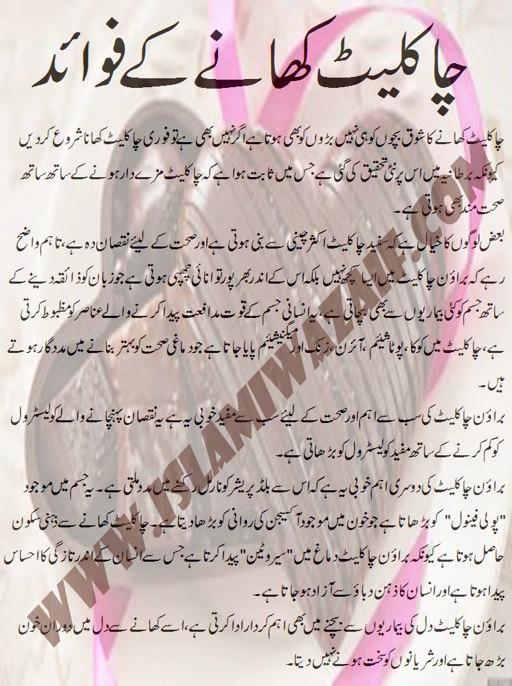 Chocolate Khane Ke Fawaid IslamiWazaif