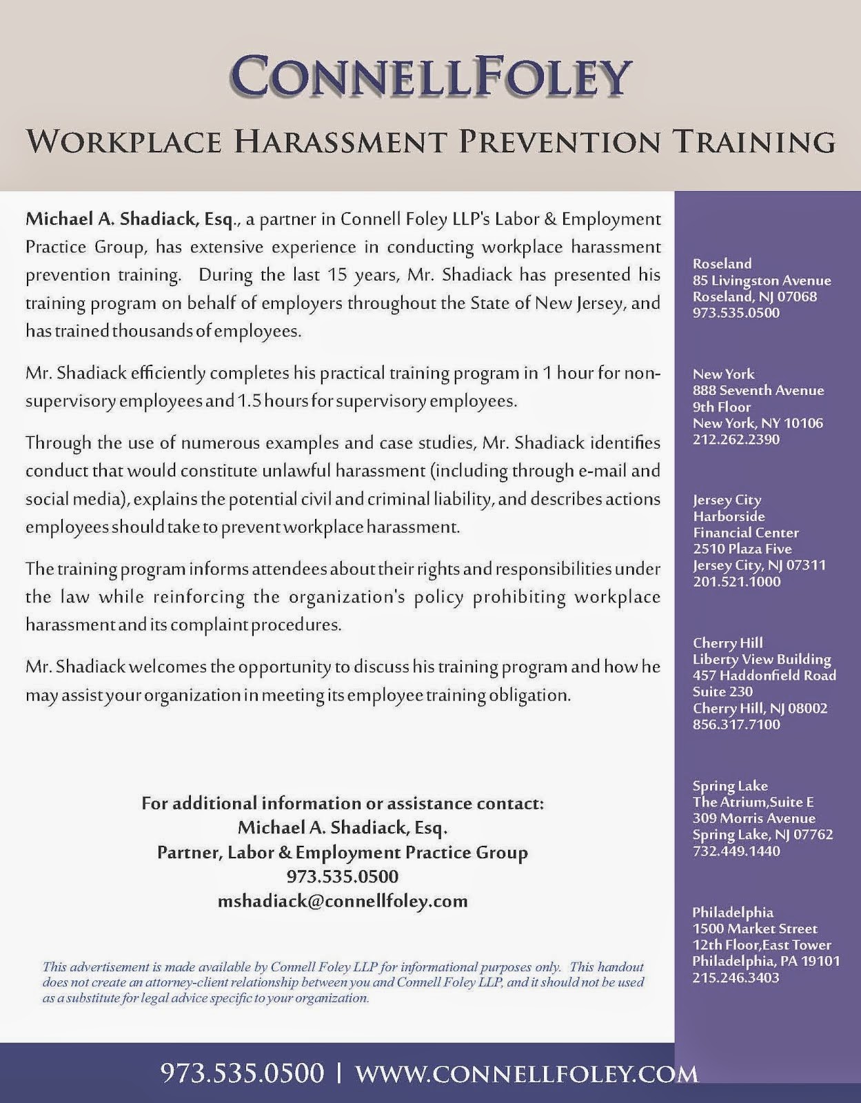 Workplace Harassment Prevention Training