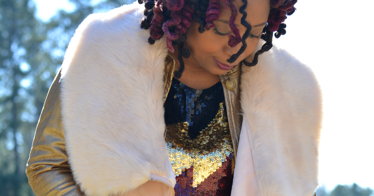 Thrift Store Outfits: Sequins + Fur