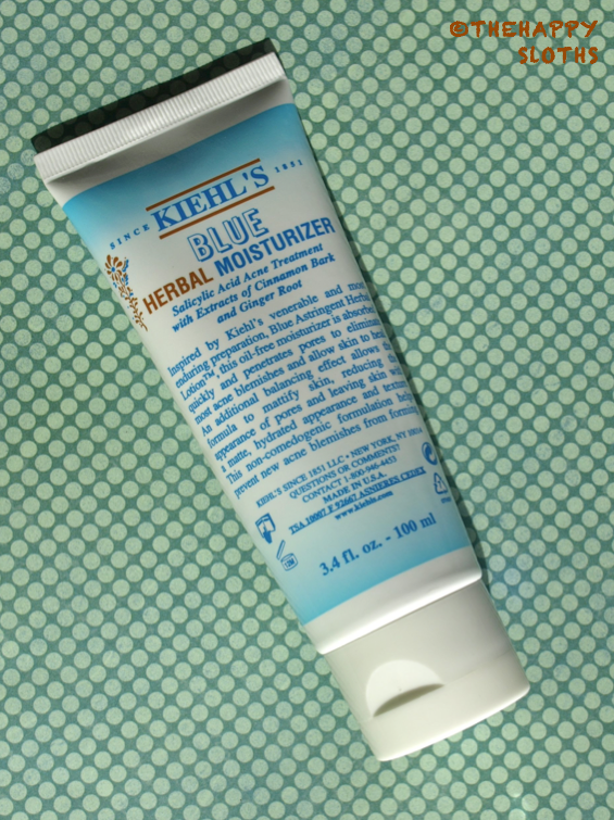 Kiehl's Blue Herbal Moisturizer Salicylic Acid Acne Treatment Review
