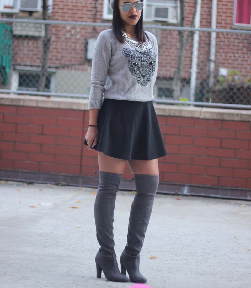 SKATER SKIRT AND OVER THE KNEE BOOTS Sheyla Sanchez Why Do You