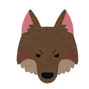 オオカミの顔のイラスト