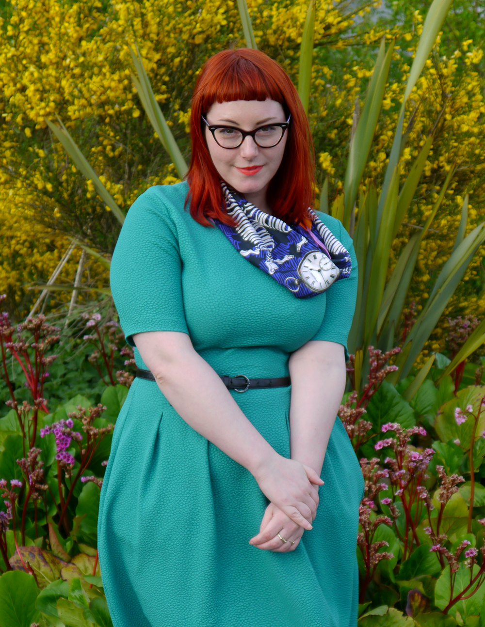 What Helen Wore, Scottish Blogger, Dundee blogger, what's on in Dundee, Duncan of Jordanstone College of Art and Design, Degree Show 2015, DJCAD Degree Show 2015, Claire Corstorphine Luxury Scarf, H&M green textured dress, red head, ginger, Scottish style