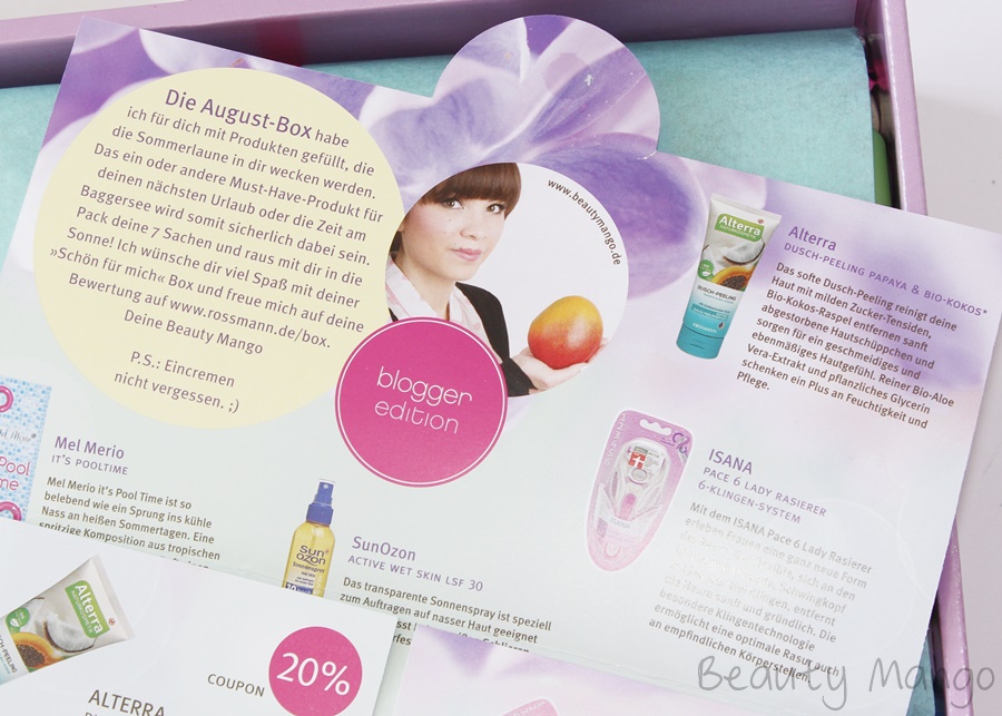 Rossmann Schon Fur Mich Box August 15 Giveaway Beauty Mango