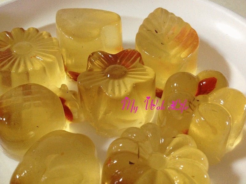 Chrysanthemum & Wolfberry Konnyaku Jelly with Bird Nest My Wok Life