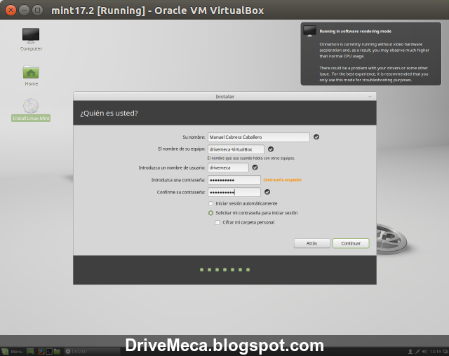 DriveMeca instalando Linux Mint Rafaela paso a paso