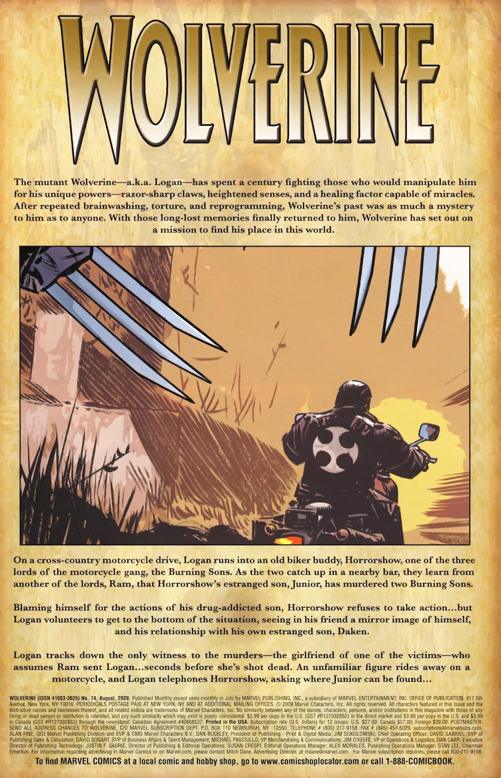 Read online Wolverine (2003) comic - Issue #74 - 2