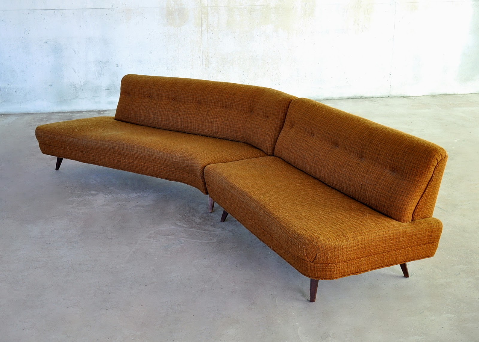 midcentury modern leather sofa