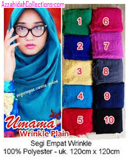 Jilbab Segi Empat Umama Scarf Wrinkle - www.azzahidahcollections.com