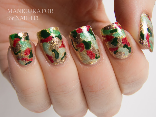 Red and Green Camo Nail Design Tutorial - wide 11
