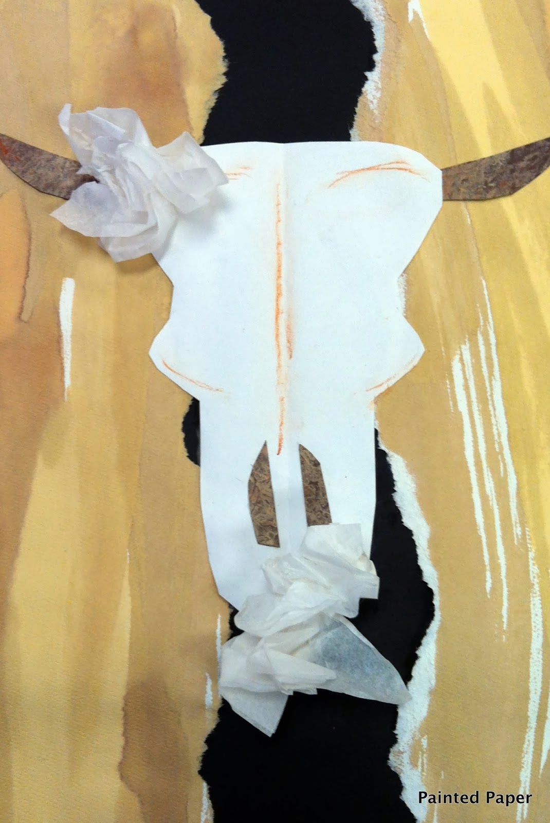 PAINTED PAPER O'Keeffe Skulls