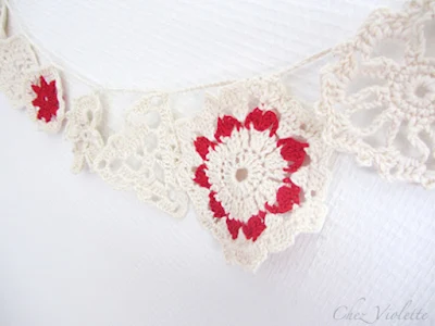 Organic crochet doily garland by Chez Violette