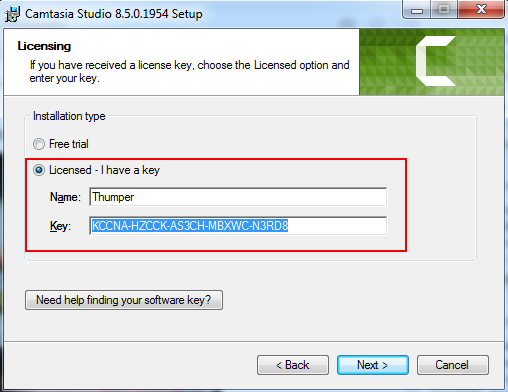 camtasia 8 key