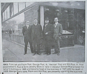 H.Post & sons jewelry store circa 1913.
