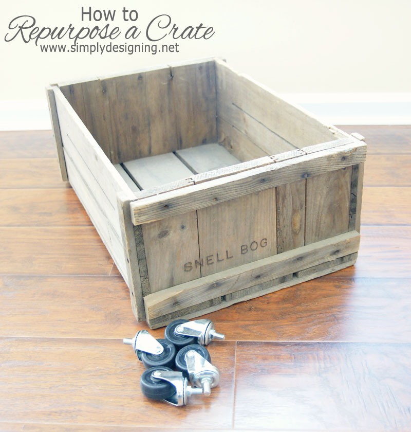 How to Repurpose a Crate | learn how to make a crate into a rolling home storage option - simply | #diy #crate #storage