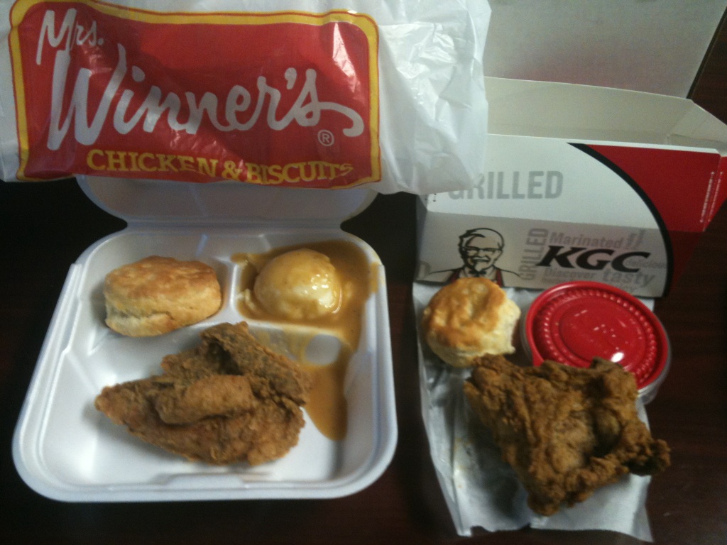 Comparative Reviews Kentucky Fried Chicken vs. Mrs. Winner's Playing