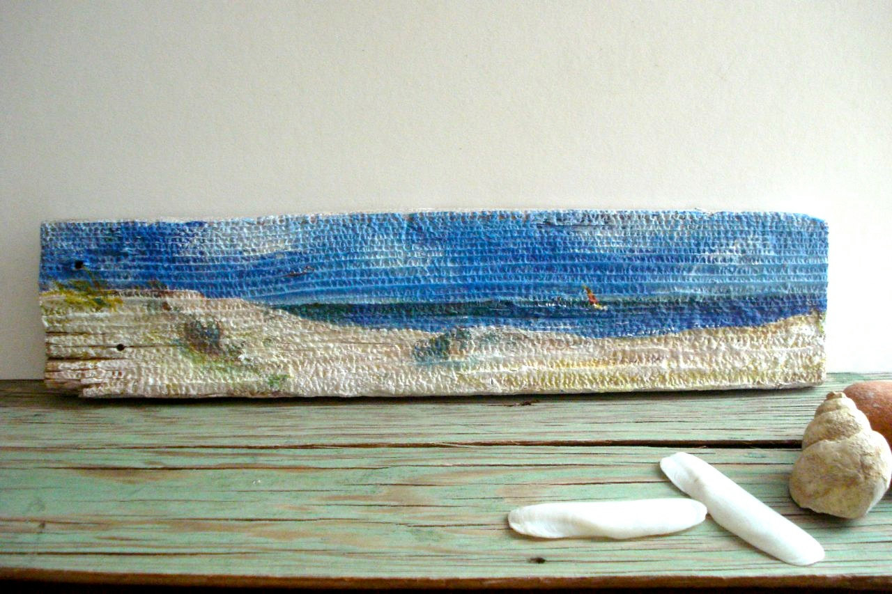 water boy street old wood ocean wall art