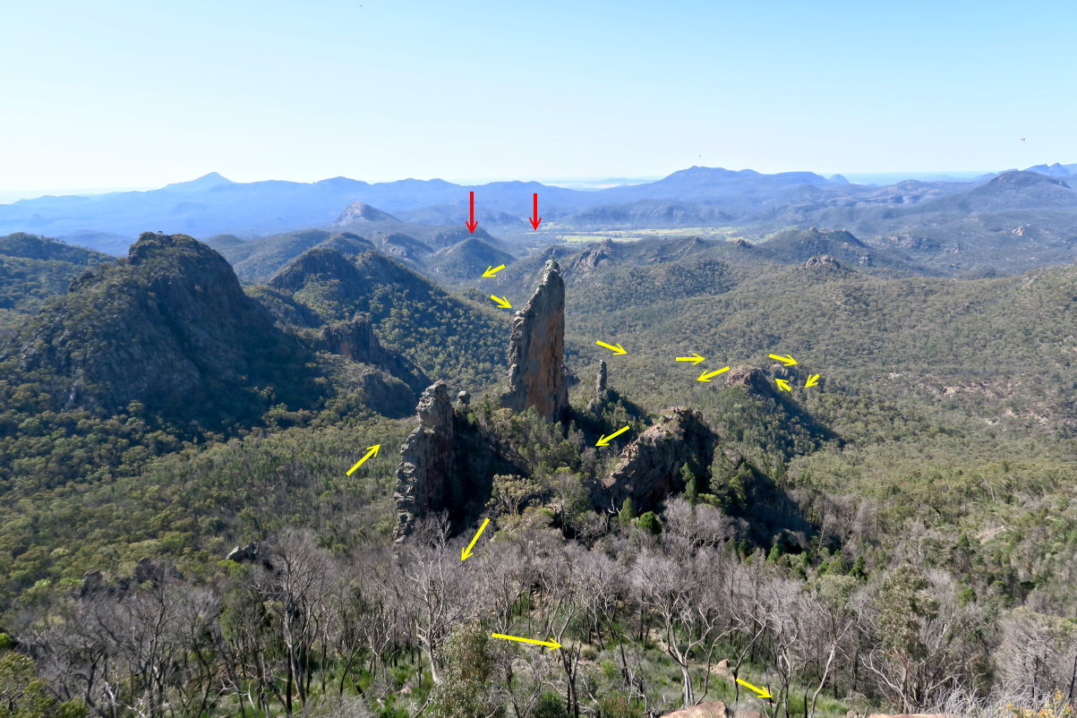 Breadknife And Grand High Tops Walk Map Mountains: Grand High Tops, Warrumbungle Np, Nsw, Australia