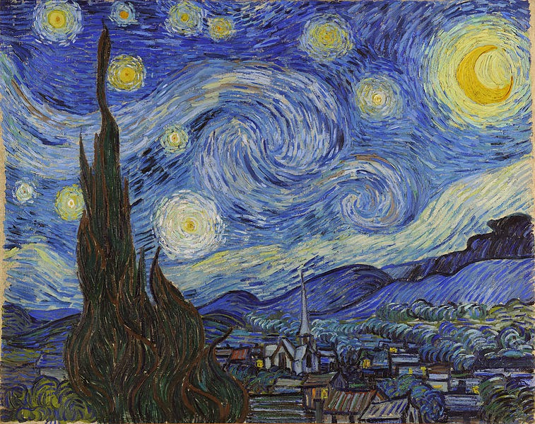 The Starry Night, Vincent van Gogh (Museum of Modern Art, New York City:1889)