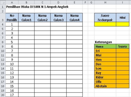 Blog Amka Cara Menghitung Suara Pemilih Dengan Excel