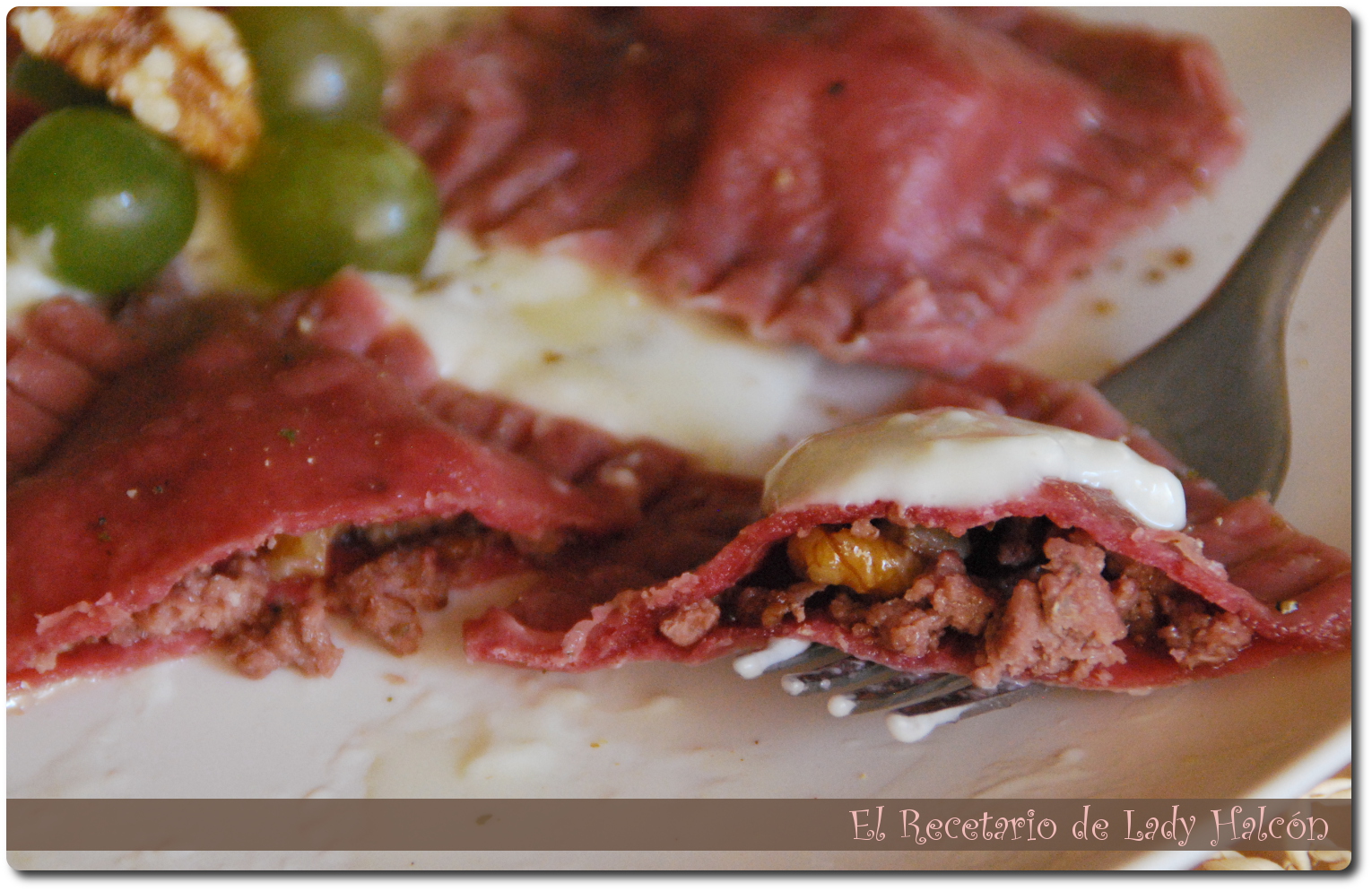 El Recetario de Lady Halcon Pasta fresca Ravioli de remolacha