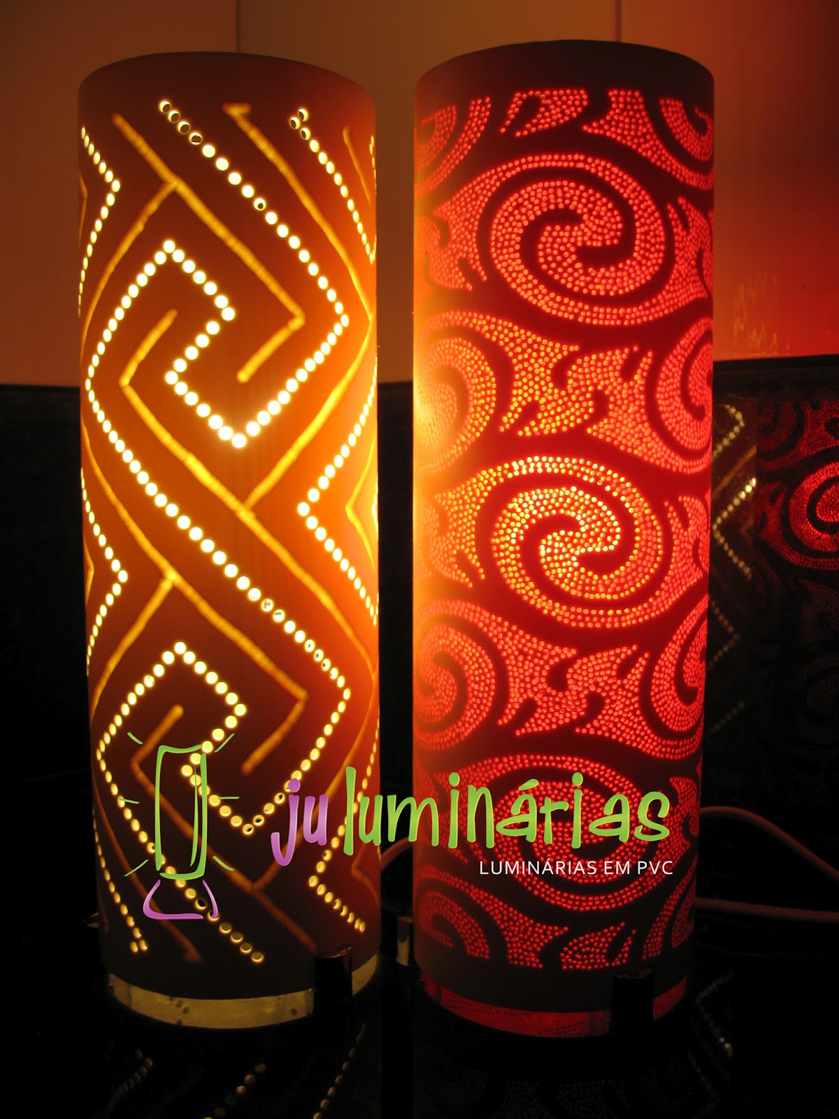 Ju Luminárias Luminárias em PVC Luminária geométrica e abstrata