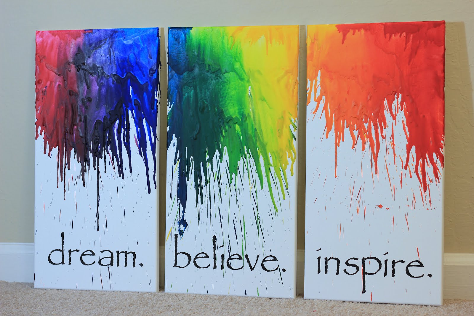 Melted crayon art wall decor on budget DIY crayon art Wall Decor
