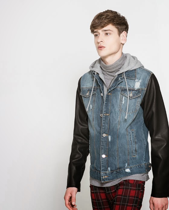 6 Moda Zara Jackets 2018 For Men Denim Jacket With Faux Leather Zara Jackets 2018 For Men Denim Jacket With Faux Leather Sleeves