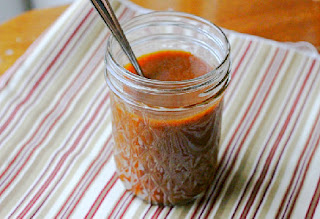 pumpkin caramel sauce in a glass jar
