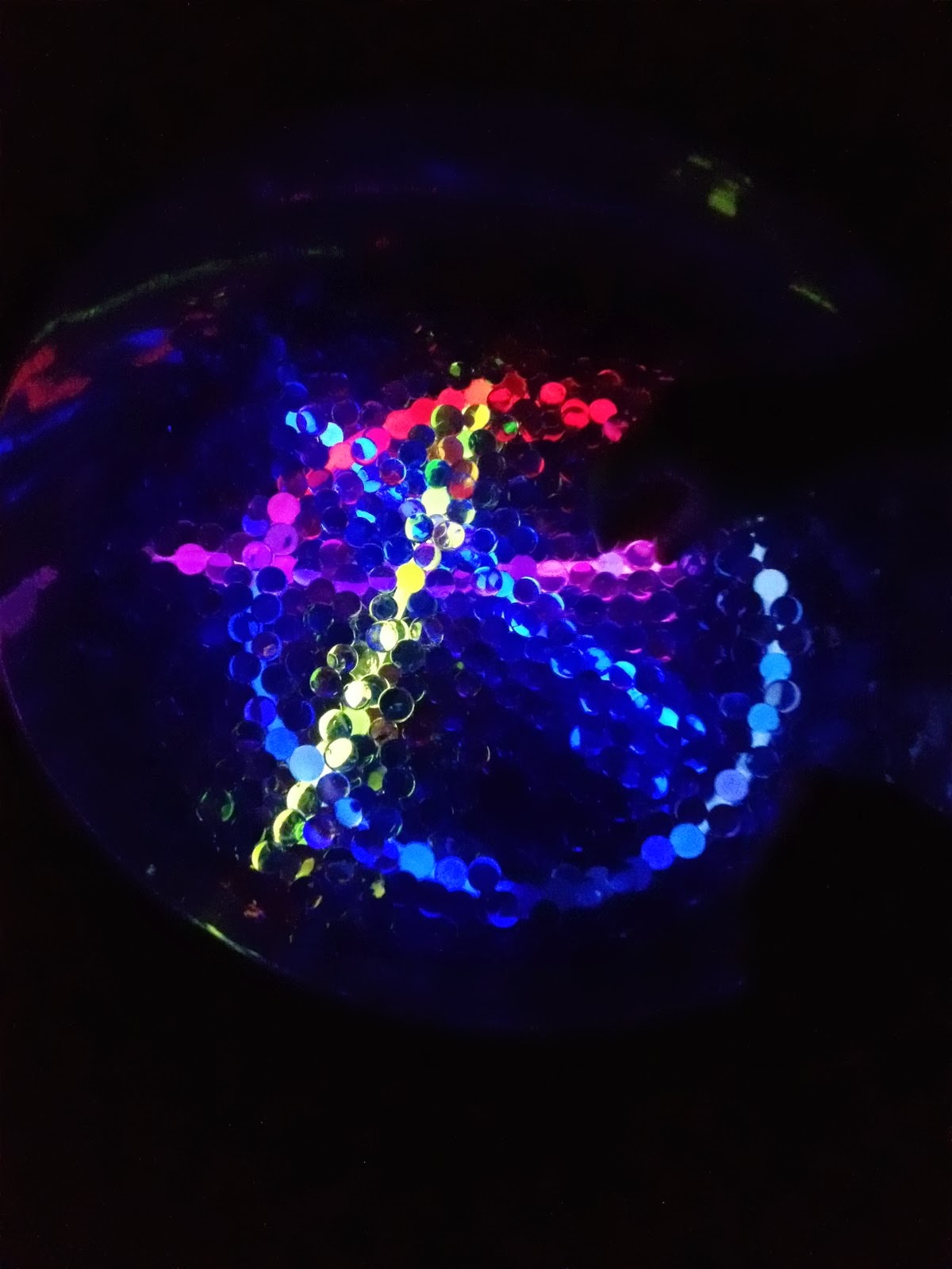 Sensory Play Keeps Tantrums Away Glow Sticks & Water Beads