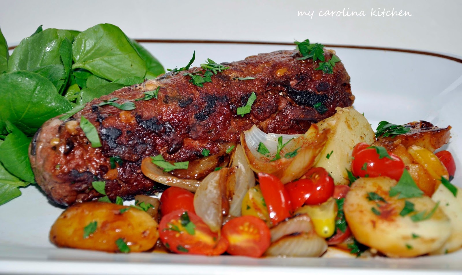 My Carolina Kitchen Jacques Pepin’s Pork Sausage Rolls with Potatoes