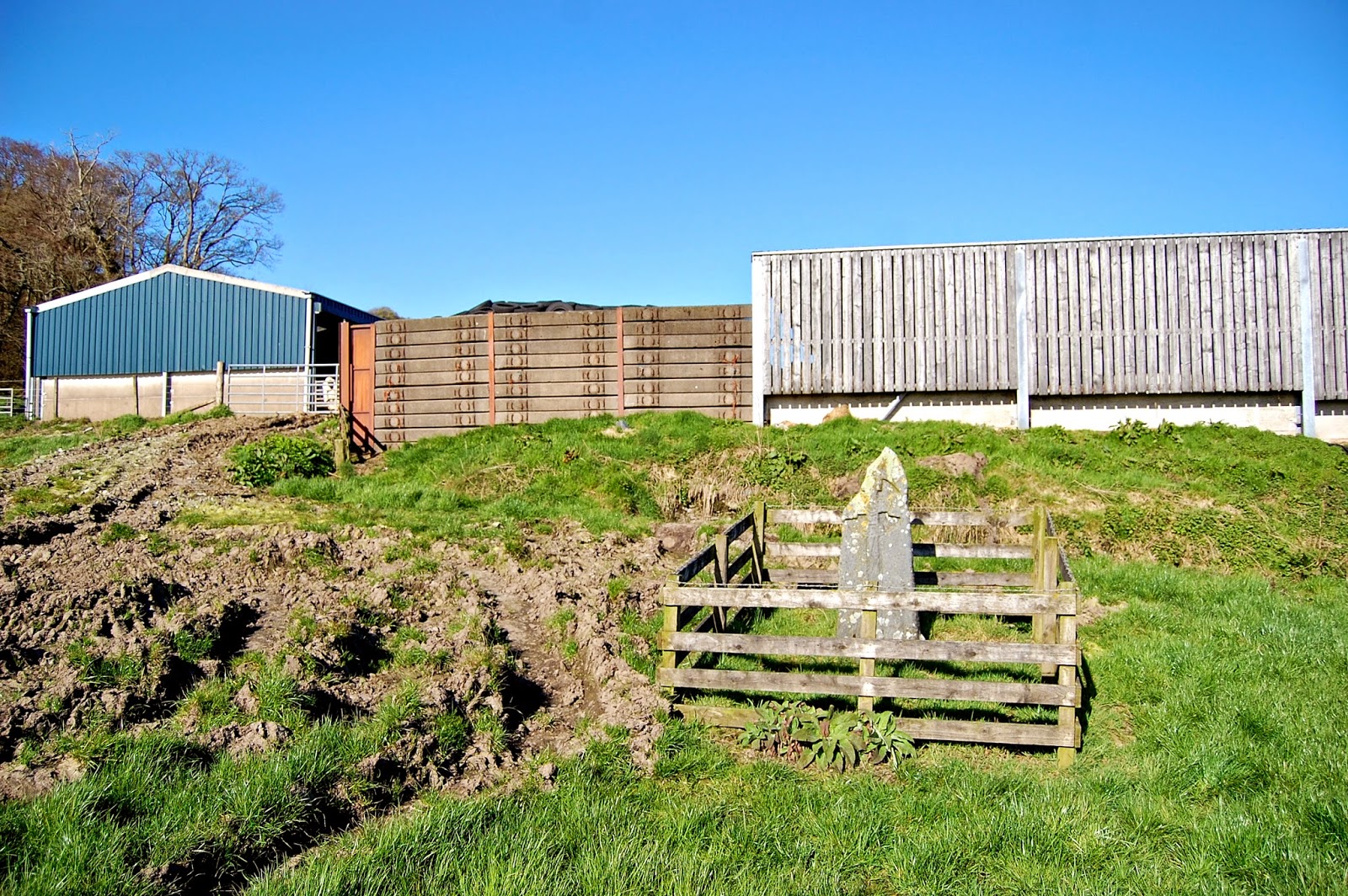 Fence around St. Colmac's cross