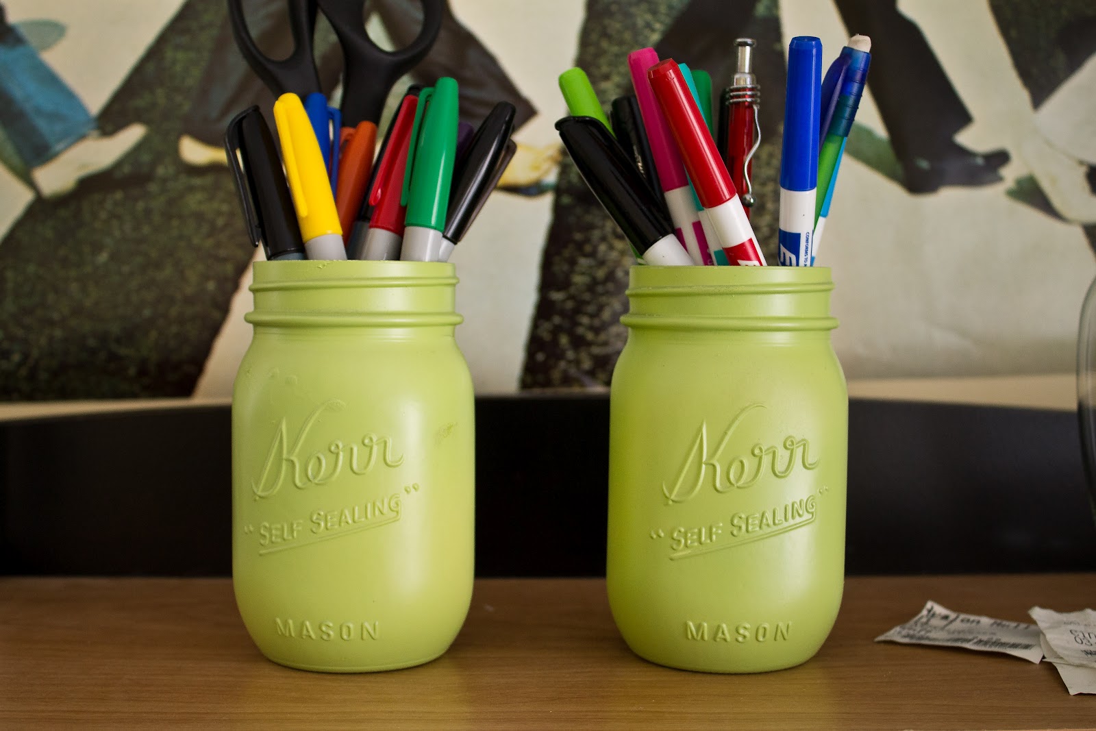 Kiwi Design Blog DIY Spray Painted Mason Jars
