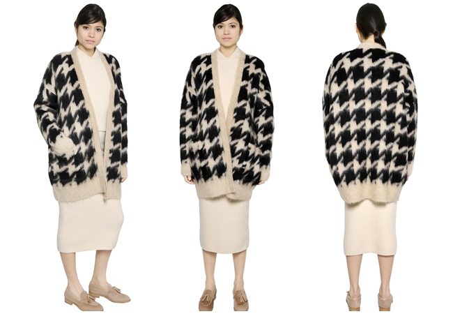 www.lyst.com Max Mara 2015 AW Mohair Houndstooth Cardigan