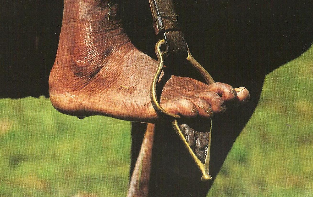 Mas contento que yaruro con alpargatas Los yaruros o pumé, una de nuestras etnias indígenas aún existentes, andaban (probablemente en el llano adentro,