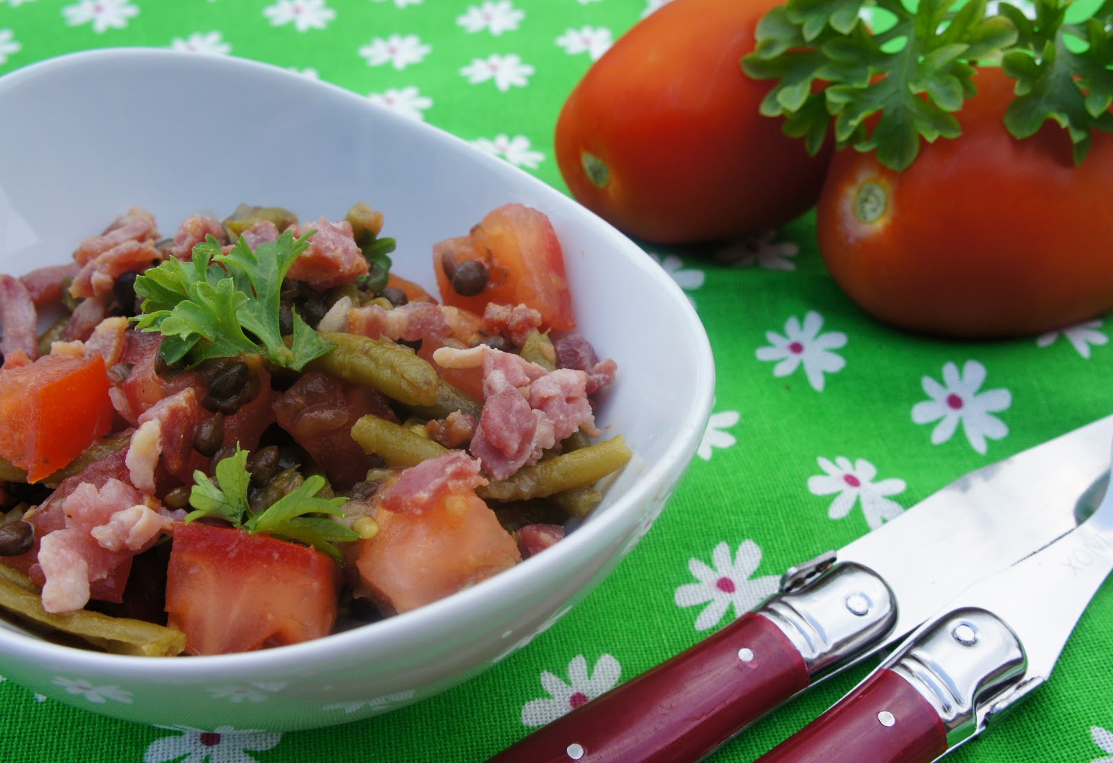 Salade rapide lentilles & lardons