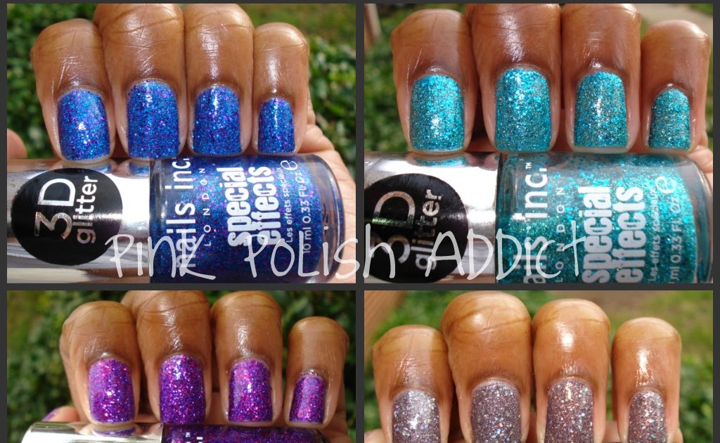 Pink Polish Addict Nails Inc Special Effects 3D Glitter Collection