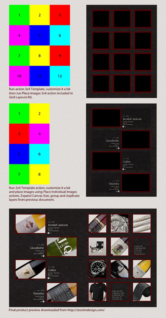 grid layouts photoshop actions designeasy