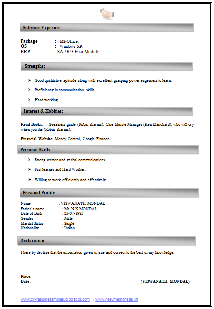 new resume format for freshers 2014 free 10000 cv and resume sles with free cv format new resume format for freshers 2014 free 10000 cv and resume sles with free cv format